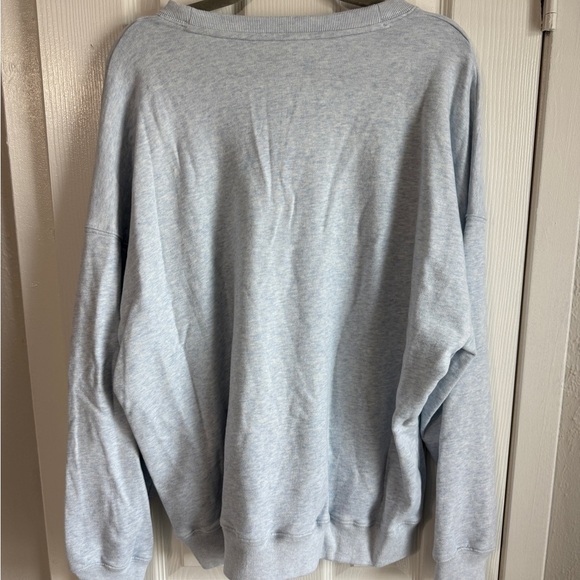 HOLLISTER USA Graphic Crewneck Sweatshirt Oversized Easy Light Blue Long Top L - Picture 4 of 9